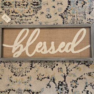 NWT Framed "blessed" sign/wall hanging